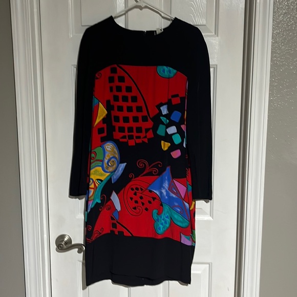 K. C. Spencer New York Dresses Vintage Long Sleeve Fun Print Dress